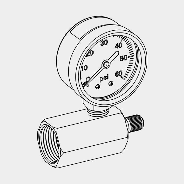 Parallel Hex Fitting for Pressure Gauge