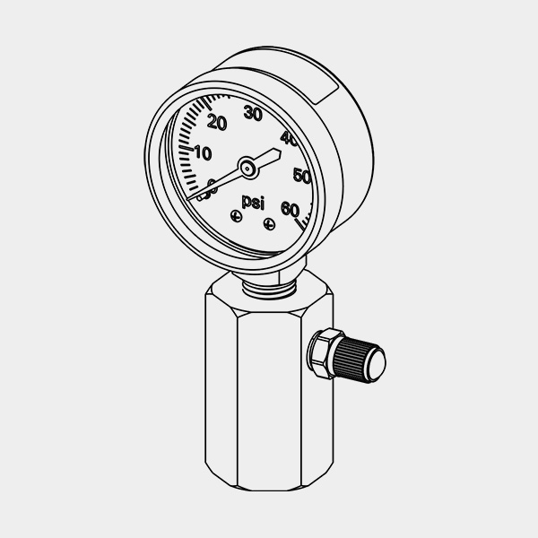 Vertical Hex Fitting for Pressure Gauge